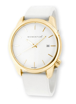 momentum white logic rubber watch