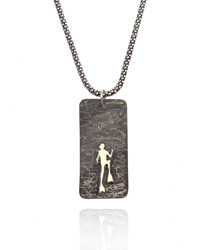 scuba diver dog tag necklace